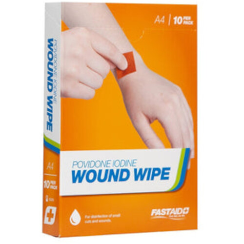 WORKWEAR, SAFETY & CORPORATE CLOTHING SPECIALISTS - WOUND WIPE, POVIDONE IODINE SWAB, 10PK