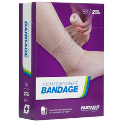 WORKWEAR, SAFETY & CORPORATE CLOTHING SPECIALISTS HEAVY CREPE BANDAGE, 10CM, 2PK-Brown-10cm