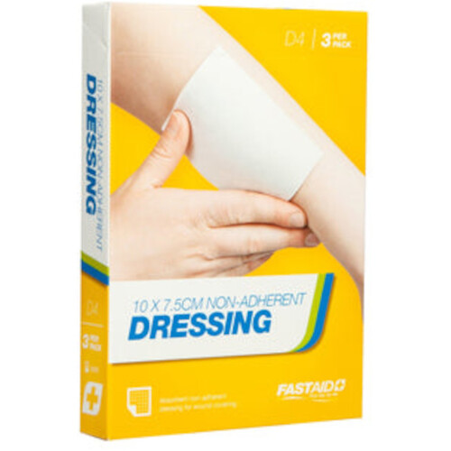 WORKWEAR, SAFETY & CORPORATE CLOTHING SPECIALISTS - NON-ADHERENT DRESSING, 10 X 7.5CM, 3PK