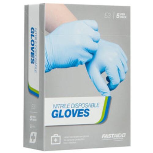 WORKWEAR, SAFETY & CORPORATE CLOTHING SPECIALISTS - NITRILE DISPOSABLE GLOVES, LARGE PAIRS, 5PK