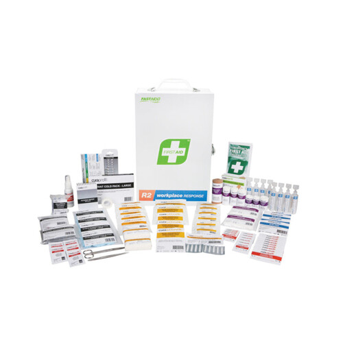 WORKWEAR, SAFETY & CORPORATE CLOTHING SPECIALISTS - First Aid Kit, R2, Workplace Response Kit, Metal Wall Mount