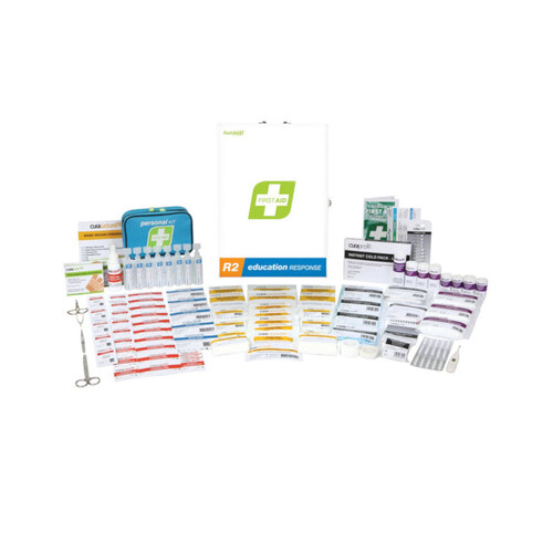 WORKWEAR, SAFETY & CORPORATE CLOTHING SPECIALISTS First Aid Kit, R2, Education Response Kit, Metal Wall Mount