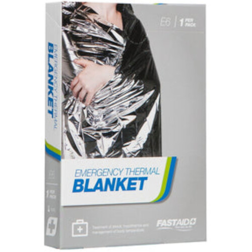 WORKWEAR, SAFETY & CORPORATE CLOTHING SPECIALISTS - EMERGENCY SHOCK BLANKET, SILVER SPACE, 10PK