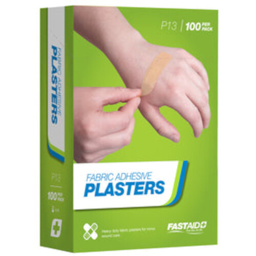 WORKWEAR, SAFETY & CORPORATE CLOTHING SPECIALISTS - ADHESIVE PLASTERS, FABRIC, 72 X 19MM, 100PK