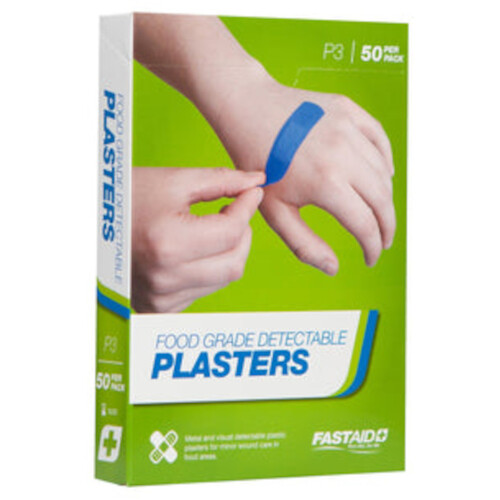 WORKWEAR, SAFETY & CORPORATE CLOTHING SPECIALISTS FOOD GRADE PLASTERS, METAL AND VISUAL DETECTABLE, PLASTIC, 72 X 19MM, 50PK