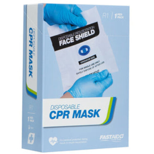 WORKWEAR, SAFETY & CORPORATE CLOTHING SPECIALISTS RESUSCITATION FACE SHIELD, DISPOSABLE, WITH VALVE, 1PK