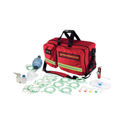 WORKWEAR, SAFETY & CORPORATE CLOTHING SPECIALISTS - TREK OXYGEN KIT, OXY-RESCUE MEDIC, RED DEMAND SOFT PACK. INCLUDES COMPLETE KIT AND AN OXYGEN POWERED SUCTION UNIT - GST FREE