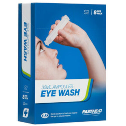 WORKWEAR, SAFETY & CORPORATE CLOTHING SPECIALISTS - EYE WASH, 30ML AMPOULES, 8PK