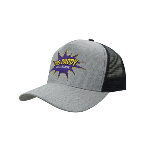 WORKWEAR, SAFETY & CORPORATE CLOTHING SPECIALISTS Grey Marle American Twill Cap With Mesh Back