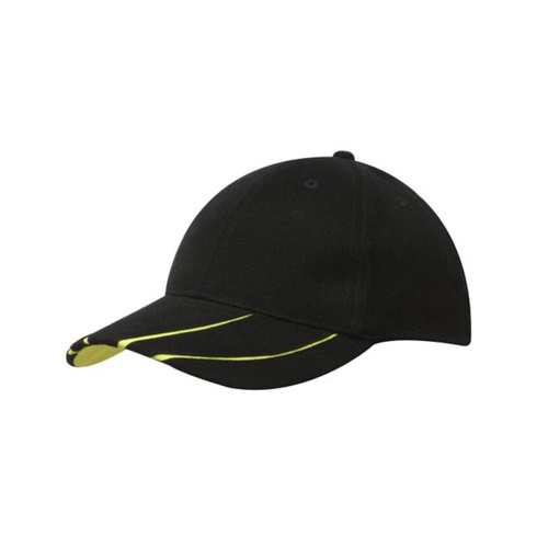 WORKWEAR, SAFETY & CORPORATE CLOTHING SPECIALISTS - Brushed Heavy Cotton Cap w/ Hi-Vis Laminated Two-Tone Peak