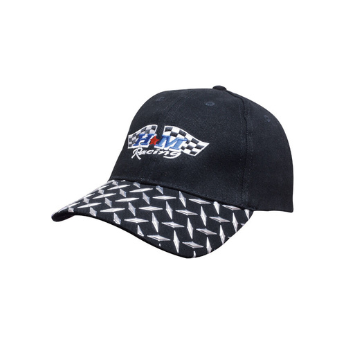 WORKWEAR, SAFETY & CORPORATE CLOTHING SPECIALISTS - Brushed Heavy Cotton Cap with Checker Plate on Peak