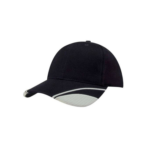 WORKWEAR, SAFETY & CORPORATE CLOTHING SPECIALISTS Brushed Heavy Cotton Cap with Mesh Inserts on Peak