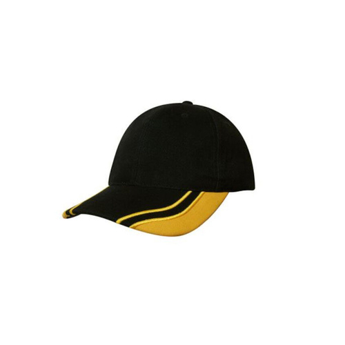 WORKWEAR, SAFETY & CORPORATE CLOTHING SPECIALISTS - Brushed Heavy Cotton Cap with Curved Peak Inserts