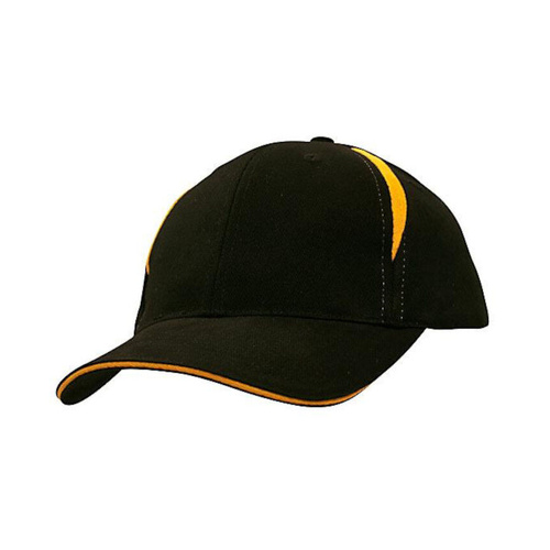 WORKWEAR, SAFETY & CORPORATE CLOTHING SPECIALISTS - Brushed Heavy Cotton Cap with Crown Inserts & Sandwich