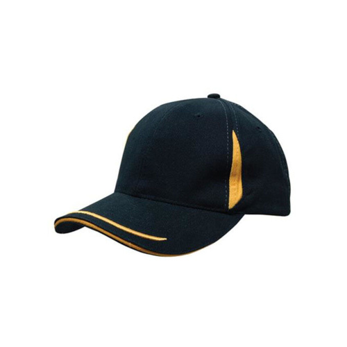 WORKWEAR, SAFETY & CORPORATE CLOTHING SPECIALISTS - Brushed Heavy Cotton Cap with Crown Inserts, Peak Trim