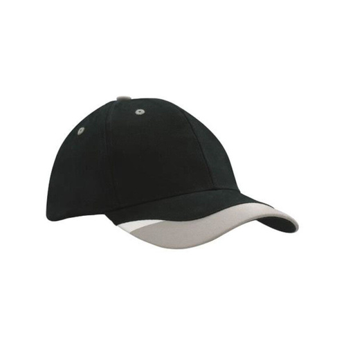 WORKWEAR, SAFETY & CORPORATE CLOTHING SPECIALISTS - Brushed Heavy Cotton Cap with Peak Inserts & Printed Trim