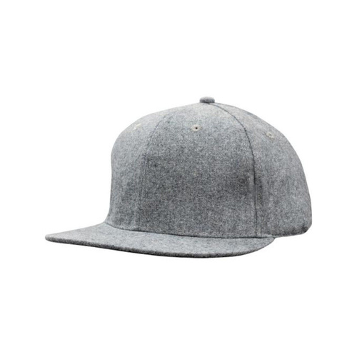WORKWEAR, SAFETY & CORPORATE CLOTHING SPECIALISTS Grey Marle Flannel Cap with Snap Back Pro Styling