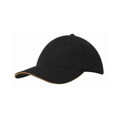 WORKWEAR, SAFETY & CORPORATE CLOTHING SPECIALISTS - Brushed Heavy Cotton Cap with Sandwich Trim