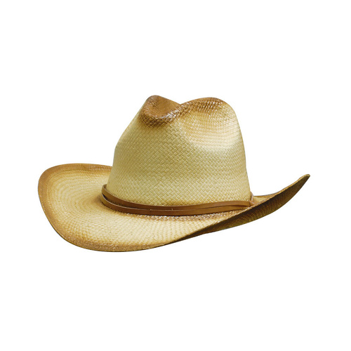 WORKWEAR, SAFETY & CORPORATE CLOTHING SPECIALISTS Sprayed Cowboy Straw Hat Leather Band