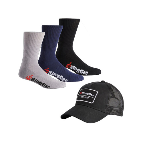 WORKWEAR, SAFETY & CORPORATE CLOTHING SPECIALISTS - CAP & SOCK BUNDLE