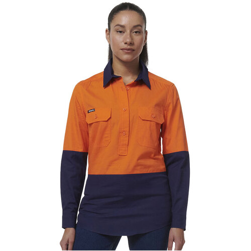 WORKWEAR, SAFETY & CORPORATE CLOTHING SPECIALISTS - WORKCOOL - WOMENS VENTED CLOSED FRONT SPLICED LONG SLEEVE SHIRT