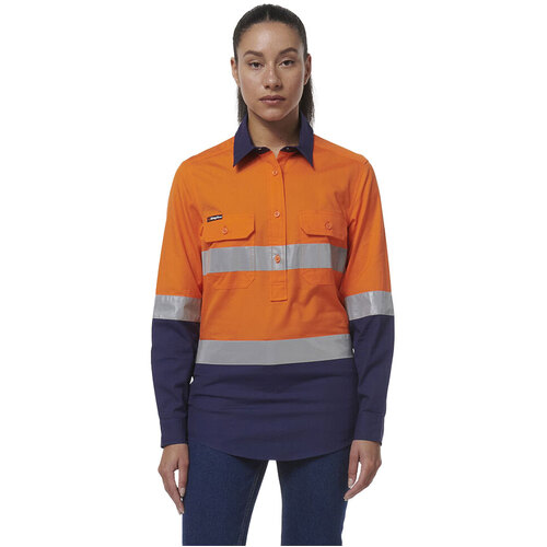 WORKWEAR, SAFETY & CORPORATE CLOTHING SPECIALISTS WORKCOOL - WOMENS LONG SLEEVE VENTED CLOSED FRONT REFLECTIVE SHIRT