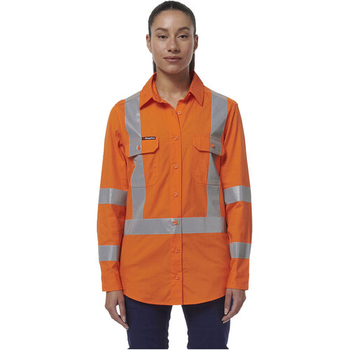 WORKWEAR, SAFETY & CORPORATE CLOTHING SPECIALISTS - WORKCOOL - WOMENS LONG SLEEVE VENTED X BACK SHIRT