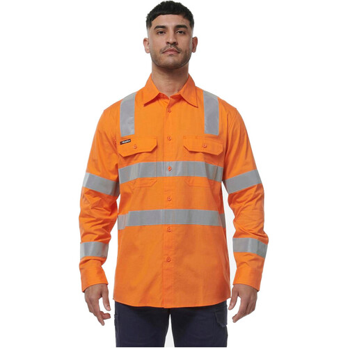 WORKWEAR, SAFETY & CORPORATE CLOTHING SPECIALISTS - WORKCOOL - MENS LONG SLEEVE VIC RAIL SHIRT