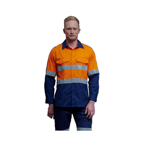 WORKWEAR, SAFETY & CORPORATE CLOTHING SPECIALISTS Workcool - Workcool 2 Hi-Vis Reflect Spliced Shirt L/S "HOOP"