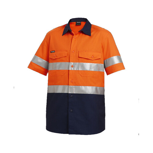 WORKWEAR, SAFETY & CORPORATE CLOTHING SPECIALISTS Workcool - Workcool 2 Reflective Spliced Shirt S/S 'Hoop' Pattern