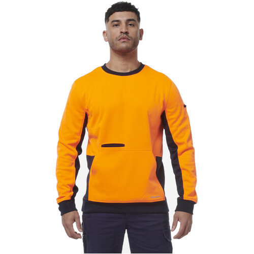 WORKWEAR, SAFETY & CORPORATE CLOTHING SPECIALISTS - HI VIS CREW NECK FLEECE