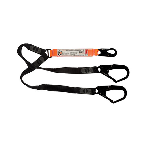 WORKWEAR, SAFETY & CORPORATE CLOTHING SPECIALISTS - LINQ Elite Double Leg Elasticated Lanyard with Hardware SN & SD X2