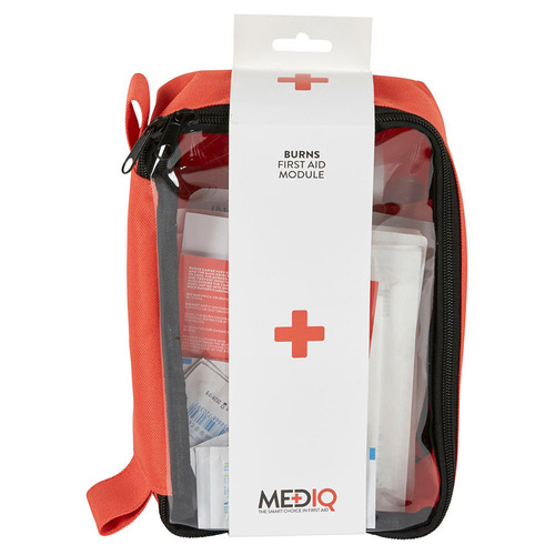WORKWEAR, SAFETY & CORPORATE CLOTHING SPECIALISTS - MEDIQ INCIDENT READY FIRST AID MODULE BURNS IN DARK ORANGE SOFTPACK