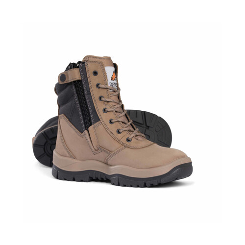 WORKWEAR, SAFETY & CORPORATE CLOTHING SPECIALISTS - Stone High Leg ZipSider Boot