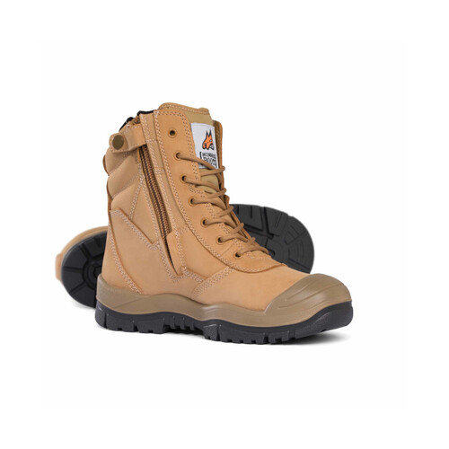 WORKWEAR, SAFETY & CORPORATE CLOTHING SPECIALISTS Wheat High Leg ZipSider Boot w/ Scuff Cap