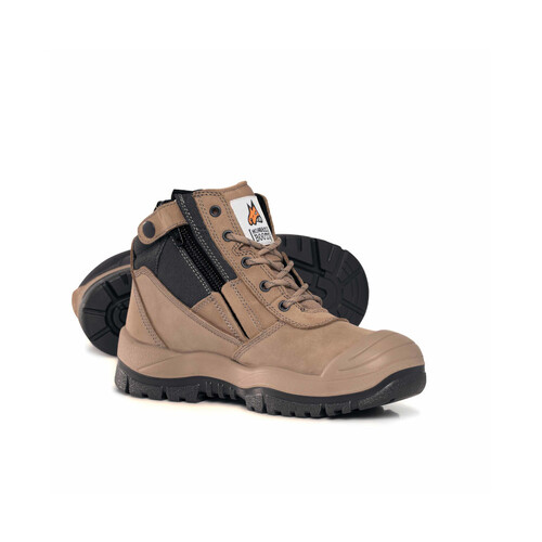 WORKWEAR, SAFETY & CORPORATE CLOTHING SPECIALISTS - Stone ZipSider Boot w/ Scuff Cap