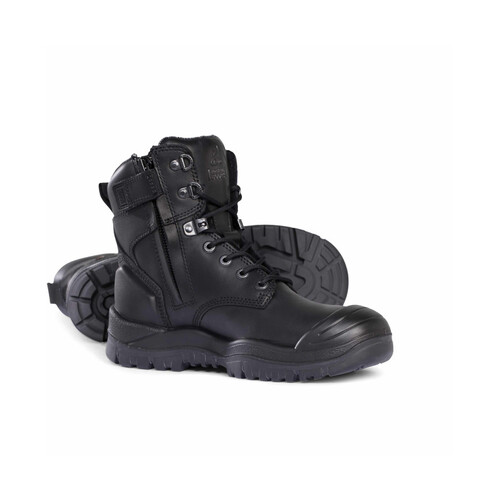WORKWEAR, SAFETY & CORPORATE CLOTHING SPECIALISTS Black High Ankle ZipSider Boot w/ Scuff Cap