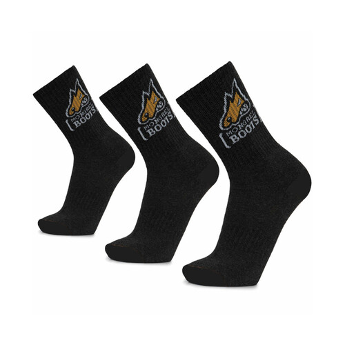 WORKWEAR, SAFETY & CORPORATE CLOTHING SPECIALISTS Mongrel Bamboo Socks Black Boot Socks Pack of 3