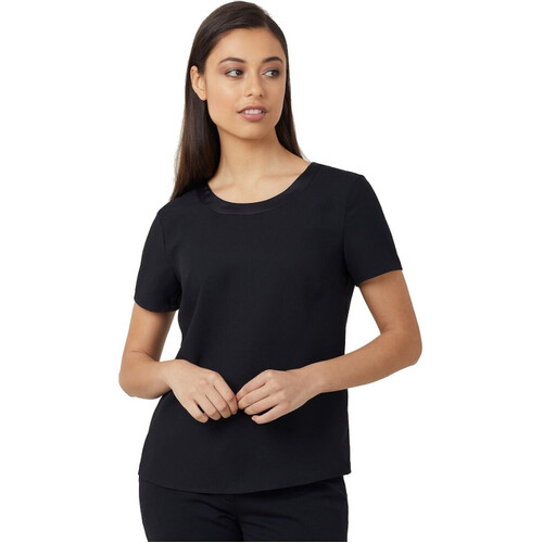 WORKWEAR, SAFETY & CORPORATE CLOTHING SPECIALISTS - NNT - SATIN BACK CREPE SHORT SLEEVE TOP