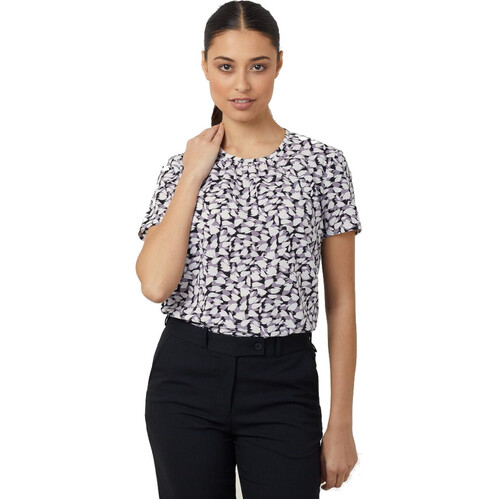 WORKWEAR, SAFETY & CORPORATE CLOTHING SPECIALISTS - NNT - PETAL PRINT SHORT SLEEVE TOP