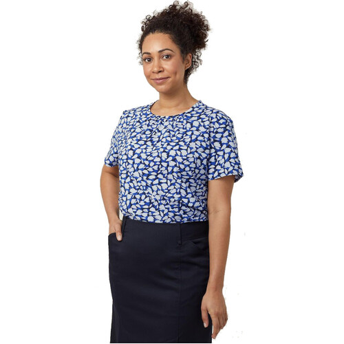 WORKWEAR, SAFETY & CORPORATE CLOTHING SPECIALISTS NNT - PETAL PRINT SHORT SLEEVE TOP