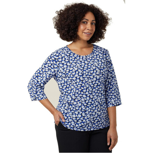 WORKWEAR, SAFETY & CORPORATE CLOTHING SPECIALISTS ANTI-BAC PETAL PRINT - 3/4 Sleeve Top