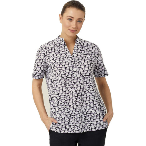 WORKWEAR, SAFETY & CORPORATE CLOTHING SPECIALISTS - NNT - PETAL PRINT SHORT SLEEVE TUNIC