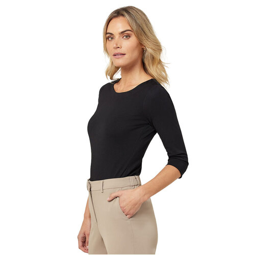 WORKWEAR, SAFETY & CORPORATE CLOTHING SPECIALISTS - MATT JERSEY BOAT NECK 3/4 SLEEVE TOP - Womens