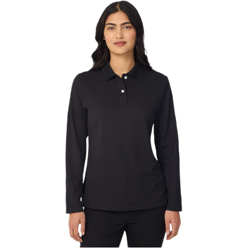 WORKWEAR, SAFETY & CORPORATE CLOTHING SPECIALISTS Anti-Bac Polyface L/S Polo - Womens