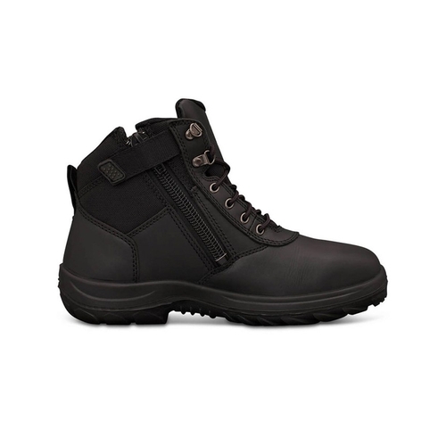 WORKWEAR, SAFETY & CORPORATE CLOTHING SPECIALISTS - WB 26 - 140mm Lace Up Zip Side Work Boot - Black