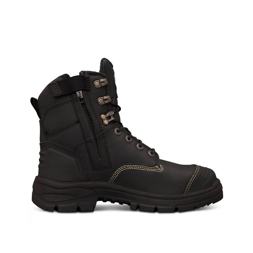 WORKWEAR, SAFETY & CORPORATE CLOTHING SPECIALISTS - AT 55 - 150mm Zip Side Lace Up Boot - Black
