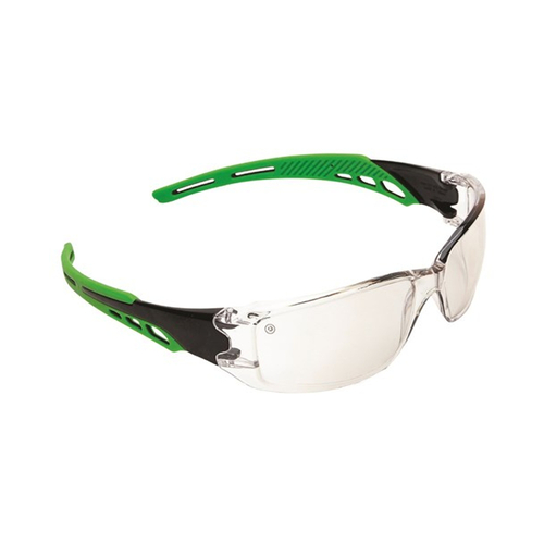 WORKWEAR, SAFETY & CORPORATE CLOTHING SPECIALISTS Cirrus Green Arms Safety Glasses A/F Lens - Clear