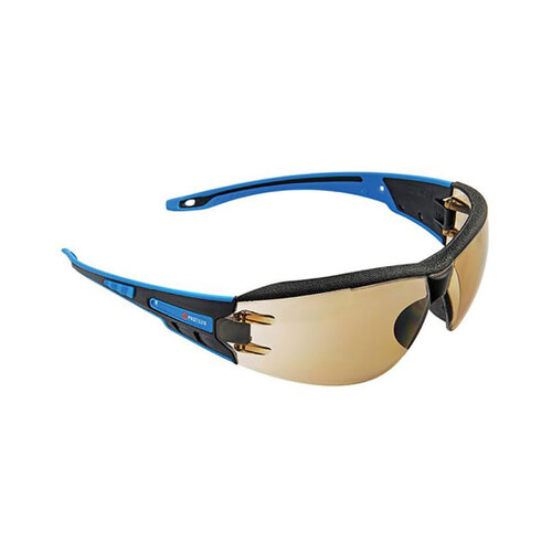 WORKWEAR, SAFETY & CORPORATE CLOTHING SPECIALISTS PROTEUS 1 SAFETY GLASSES LIGHT BROWN LENS INTEGRATED BROW DUST GUARD