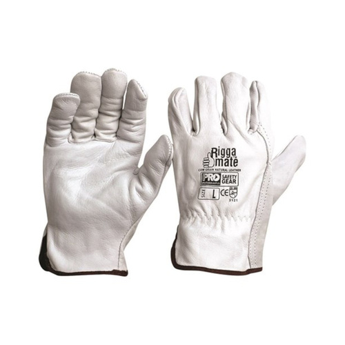 WORKWEAR, SAFETY & CORPORATE CLOTHING SPECIALISTS - Riggamate Natural Cowgrain Gloves (MOQ 12)